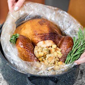 Jerina Turkey Bag Oven Bags-Bulk(100 Counts): Food Safe Multipurpose Turkey Bags / Home and Garden Bags for Cooking, Freezing, Preserving, Harvesting - Large 19” x 23.5” Turkey Size Nylon Bags - Clear