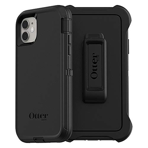 OtterBox iPhone 11 Defender Series Case - BLACK, rugged & durable, with port protection, includes holster clip kickstand