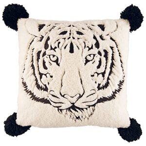 Betsey Johnson Throw Pillow Cozy Bedding with Zipper Closure, Stylish Home Decor, 1 Count (Pack of 1), Betsey's Tiger Black