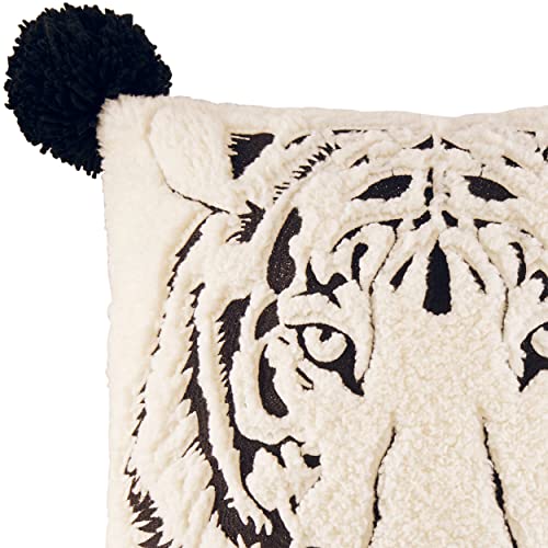 Betsey Johnson Throw Pillow Cozy Bedding with Zipper Closure, Stylish Home Decor, 1 Count (Pack of 1), Betsey's Tiger Black