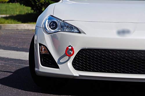 Xotic Tech JDM Sport Track Racing Style CNC Aluminum Screw-on Tow Hook Front Rear Bumper Compatible with Scion FR-S or Toyota 86 or Subaru BRZ Impreza WRX STi (Red)