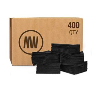 bulk 12” x 12” economy all purpose microfiber towels wholesale - case quantity (400 count) | no fraying | high density microfiber | c | long-lasting (black)