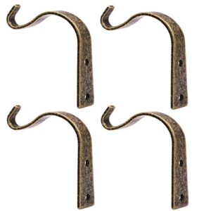 merryshop iron wall hooks metal heavy duty plant hanger bracket coat hook decorative hook for small plants hanging lanterns coat hangers hanging home decor (bronze 4 pack)