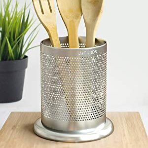 Stainless Steel Kitchen Utensil Holder for Kitchen Counter - Small Spoon Holder Utensil Crock and Large Cooking Utensil Holder Utensil Caddy - Kitchen Utensil Organizer Spatula Holder for Countertop