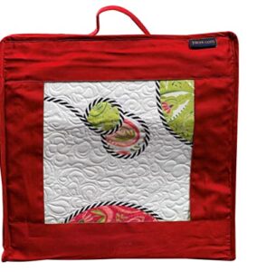 yazzii quilt block showcase bag - portable storage bag organizer - multipurpose storage organizer for sewing projects, fabric pieces, quilt blocks, appliques, stitcheries & more.-red