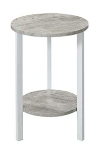 convenience concepts graystone 31 inch 2 tier plant stand, faux birch/white