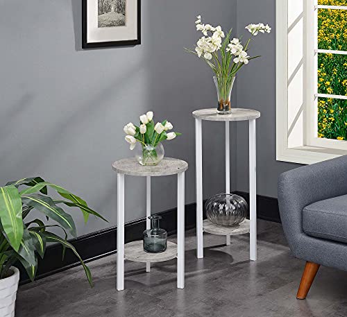 Convenience Concepts Graystone 31 inch 2 Tier Plant Stand, Faux Birch/White