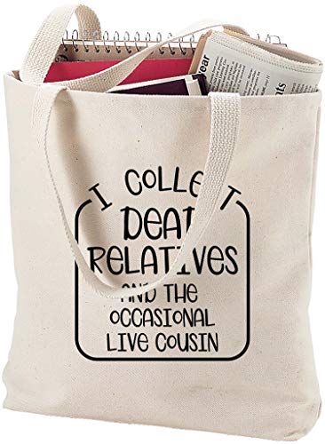 I collect dead relatives… funny cousin family ancestor genealogy Natural Canvas Tote Bag funny gift