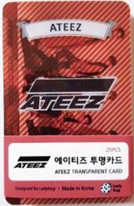 ateez k-pop transparent photo cards 25pcs …