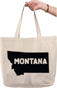 montana state home hometown united states natural canvas tote bag funny gift