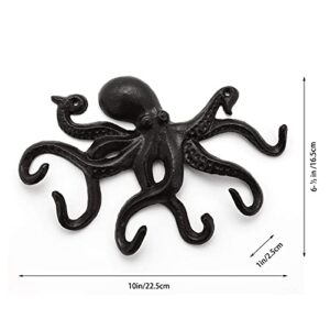 ChasBete Coat Hooks Wall Mounted Key Holder, Retro Octopus Towel Hooks for Bathrooms, Heavy Duty Wall Hooks Decorative- 2Pcs