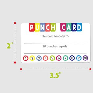 Punch Cards Kit 215 PCS Incentive/Chore/Responsibility/School Attendance/Homework Progress Tracking Card (3.5" x 2") with Hole Punch