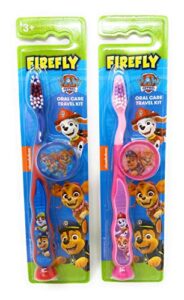 paw patrol toothbrush for kids 3+ yrs. soft suction cup pack of 2
