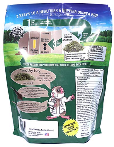 Sherwood Pet Health Adult Guinea Pig Food Measured Timothy Pellet (4.5 Pound)