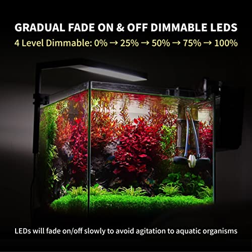 ONF Flat Nano+ 20-inch APP Remote Control Freshwater LED Aquarium Light, Timer Dimmable Day & Night Cycle, 2-9 Gallon Rimless Fish Tank, Terrarium Light for Potted Plant and Succulent IP54 Waterproof