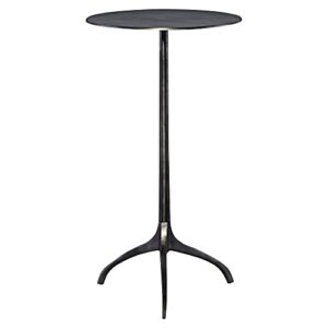 uttermost beacon 14" wide antique nickel tripod accent table
