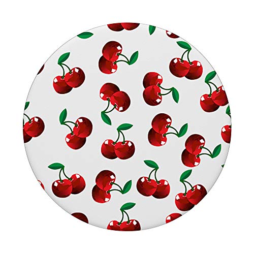 Cherry Pattern on White PopSockets PopGrip: Swappable Grip for Phones & Tablets