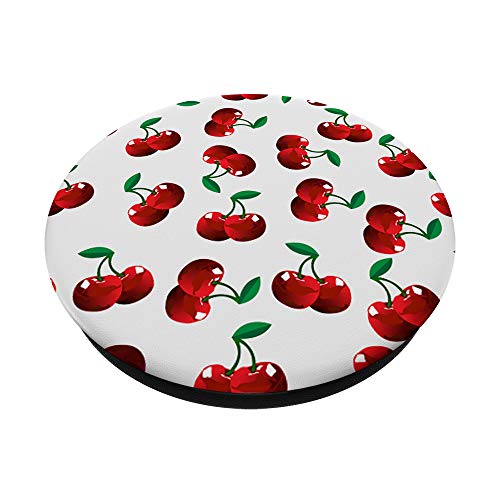 Cherry Pattern on White PopSockets PopGrip: Swappable Grip for Phones & Tablets