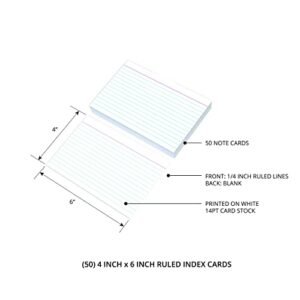 Home Advantage Ruled White Index Cards, File Note Cards (4-x-6-inch)