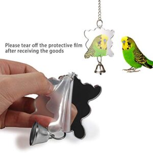 Bird Toys Parrot Swing Toy with Colorful Wooden Beads Bells and Pet Bird Cage Hanging Chew Toys for Small Parakeets Cockatiels, Conures, Macaws, Lovebirds, Finches 8PCS