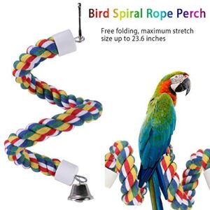 Bird Toys Parrot Swing Toy with Colorful Wooden Beads Bells and Pet Bird Cage Hanging Chew Toys for Small Parakeets Cockatiels, Conures, Macaws, Lovebirds, Finches 8PCS