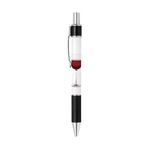 Red Wine Writing Ink Ballpoint Pen with Cocktail Beverage Design Theme for Stationery Gift or Office Supplies