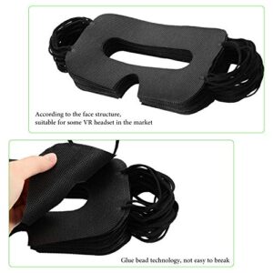 BBTO 150 PCS Disposable VR Mask Headset Sanitary Face Mask Cover Universal Eye Cover Mask Non-Woven Sanitary Cloth Compatible with Headset H-T-C Vive Virtual Reality (Black)