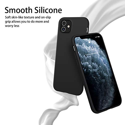 OTOFLY iPhone 11 Case,Ultra Slim Fit iPhone Case Liquid Silicone Gel Cover with Full Body Protection Anti-Scratch Shockproof Case Compatible with iPhone 11 (Black)