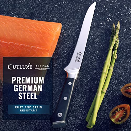 Cutluxe Boning & Fillet Knife – 6" Deboning Knife, Perfect for Meat Trimming – Razor Sharp Blade from High Carbon German Steel – Full Tang & Ergonomic Handle Design – Artisan Series