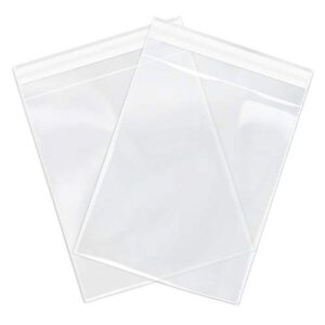 Spartan Industrial - 8" X 10" (1000 Count) Crystal Clear Resealable Polypropylene Poly Bags for Packaging, Clothing & T Shirts - Self Seal & Reinforced