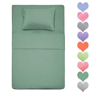 best season 400 thread count cotton twin size sheet set (sage color) 3 piece - 100% long staple cotton sheets set, soft cotton bed sheets sets with deep pocket fit up to 16 inch