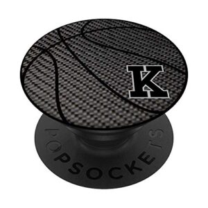 basketball letter k black phone stand, initial k for men popsockets popgrip: swappable grip for phones & tablets