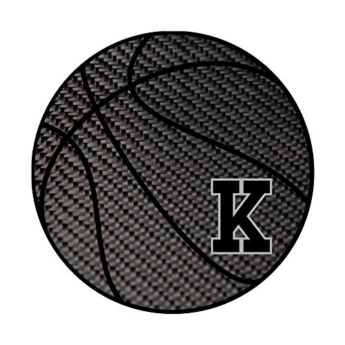 Basketball letter K black phone stand, initial K for men PopSockets PopGrip: Swappable Grip for Phones & Tablets