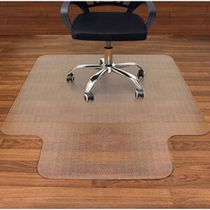 aibob office chair mat for hardwood floors, 45 x 53 in, heavy duty floor mats for computer desk, easy glide for chairs, flat without curling