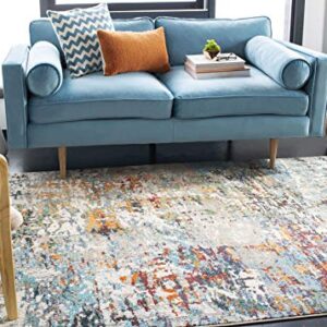 SAFAVIEH Madison Collection 10' x 14' Grey/Blue MAD471F Modern Abstract Non-Shedding Living Room Bedroom Dining Home Office Area Rug