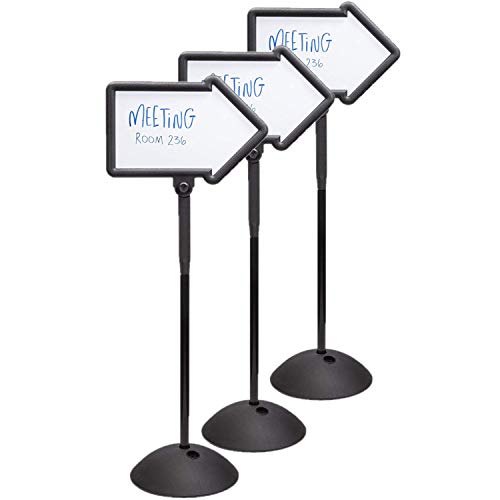 Safco Double-Sided Arrow Sign, Dry Erase Magnetic Steel, 25 1/2 x 17 3/4, Black Frame SAF4173BL