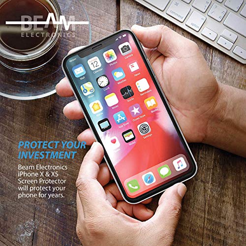 [4 Pack] Screen Protector for iPhone X, XS, 11 Pro, Beam Electronics Tempered Glass - 99% Touch Accurate with Easy Installation Tray and Accessories