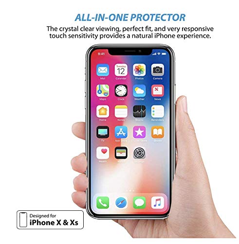 [4 Pack] Screen Protector for iPhone X, XS, 11 Pro, Beam Electronics Tempered Glass - 99% Touch Accurate with Easy Installation Tray and Accessories