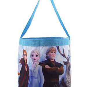 Disney Frozen 2 Elsa Anna Girls Collapsible Gift Basket Bucket Tote Bag (One Size, Blue/Purple)