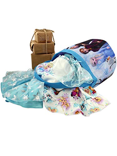 Disney Frozen 2 Elsa Anna Girls Collapsible Gift Basket Bucket Tote Bag (One Size, Blue/Purple)