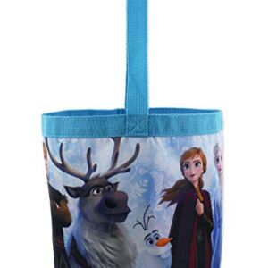 Disney Frozen 2 Elsa Anna Girls Collapsible Gift Basket Bucket Tote Bag (One Size, Blue/Purple)