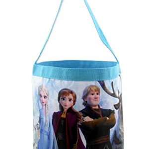 Disney Frozen 2 Elsa Anna Girls Collapsible Gift Basket Bucket Tote Bag (One Size, Blue/Purple)