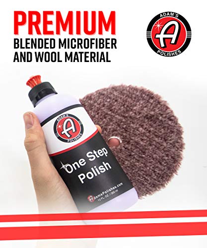 Adam's Premium Polisher Pads - Blended Wool & Microfiber Cuts & Finishes in One Step - Color Coded to Match with Recommended Polishes or Compounds (5.5", One Step Polishing Pad)