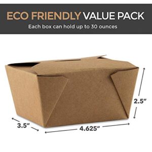 Stock Your Home Take Out Food Containers Microwaveable Kraft Brown Take Out Boxes 30 oz (50 Pack) Leak and Grease Resistant Food Containers - To Go Containers for Restaurant, Catering and Party