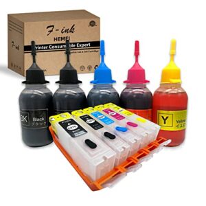f-ink refillable ink cartridge and 5x50ml ink refill kits compatible for canon pgi-270xl cli-271xl,work with pixma mg5720 mg5721 mg5722 mg6820 mg6821 mg6822 mg7720 ts9020 ts8020 ts6020 ts5020