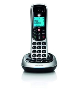 motorola cd4011 dect 6.0 cordless phone with answering machine and call block, silver/black, 1 handset