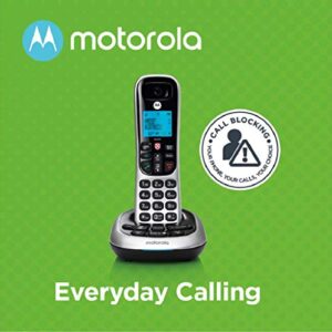Motorola CD4011 DECT 6.0 Cordless Phone with Answering Machine and Call Block, Silver/Black, 1 Handset