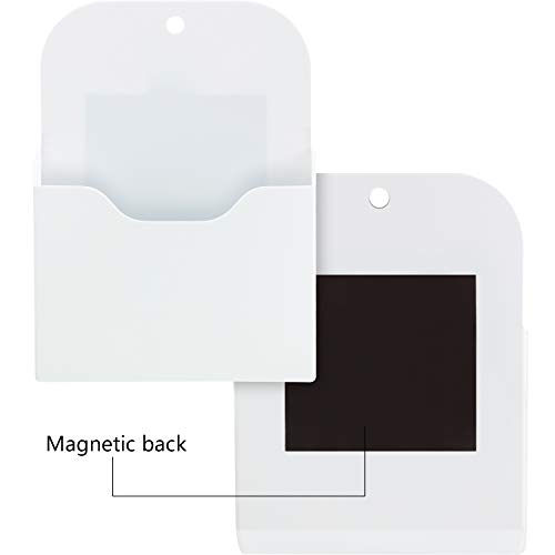 3 Pack Magnetic File Holder, Large Size Refrigerator Magnetic Holder for Pen, Paper, Markers, Notebooks, Letter, Good for Class Whiteboard, Office, Refrigerator, Locker L, M and S (White)