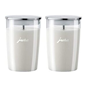 jura 72570 glass milk container, clear (pack of 2) (2 items)