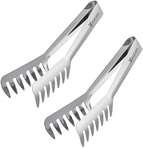 MSY BIGSUNNY 2 Pack Pasta Tong, Stainless Steel Food Tong Serving Tong, Spaghetti Tong